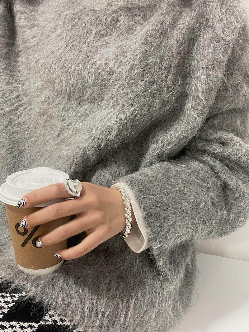 dejavu随便都有感觉极简高级银色手工制项链项链