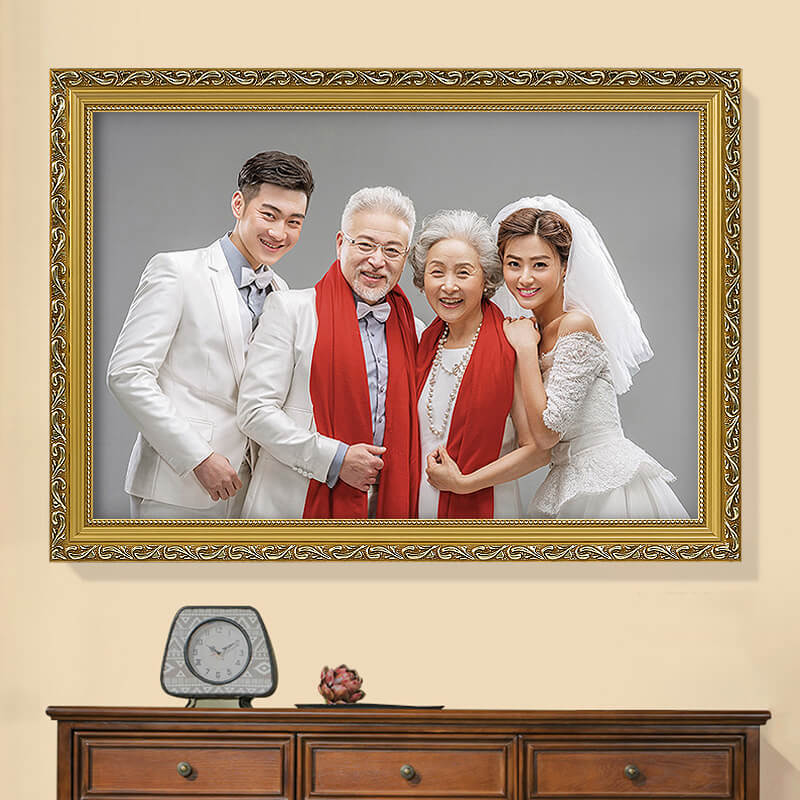 照片欧式全家福相框定制做成30寸创意放大挂墙相框