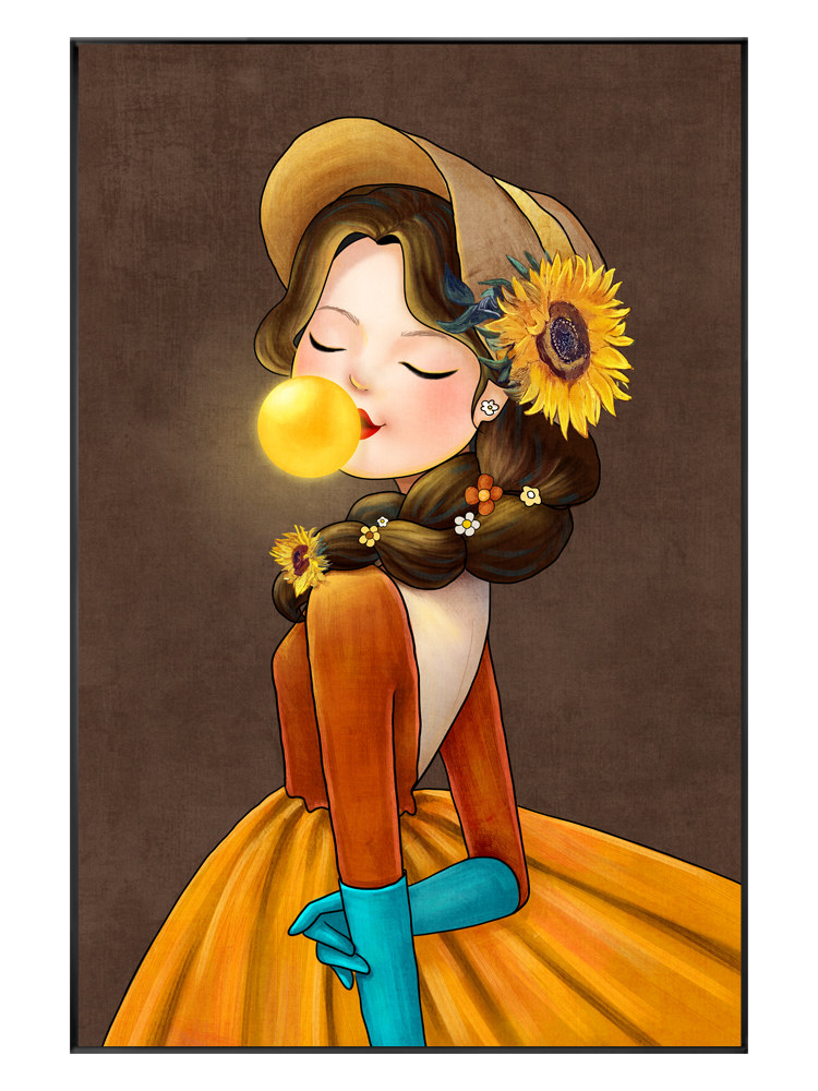 轻奢人物玄关装饰画北欧欧风女孩入户走廊过道现代装饰画