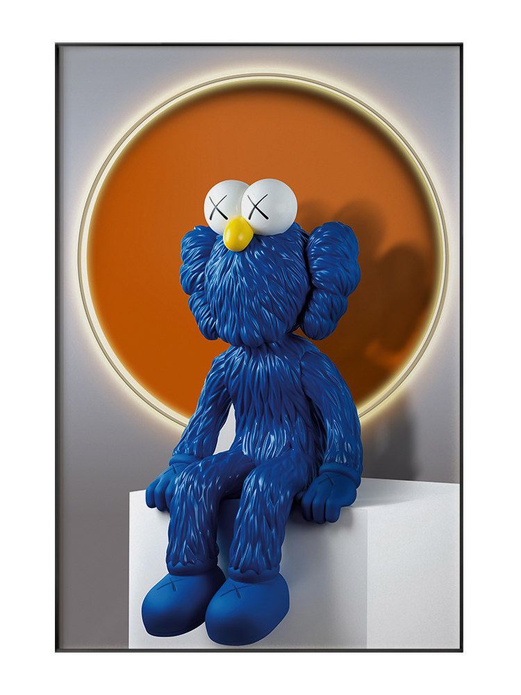 现代轻奢玄关装饰画走廊过道壁画kaws发光简约现代装饰画