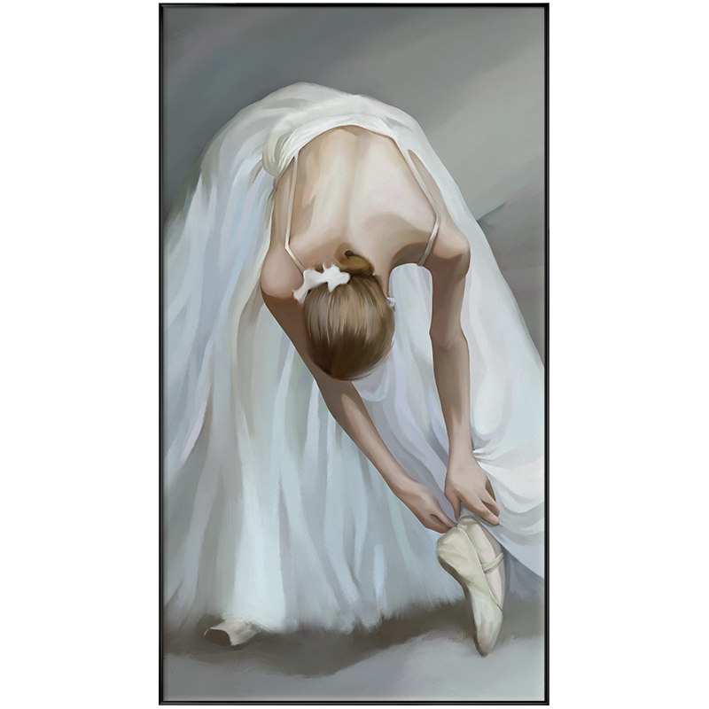 现代轻奢玄关装饰画芭蕾芭蕾舞舞女人物客厅壁画现代装饰画