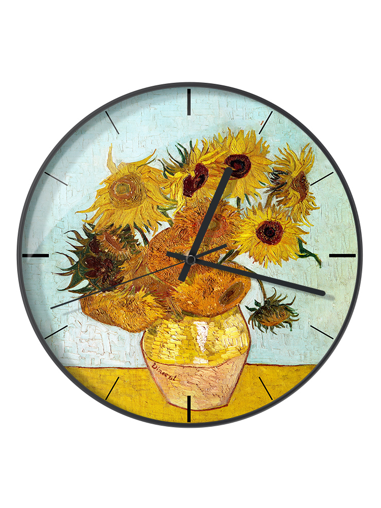 梵高名画北欧客厅静音挂钟钟表餐厅墙面时钟挂钟