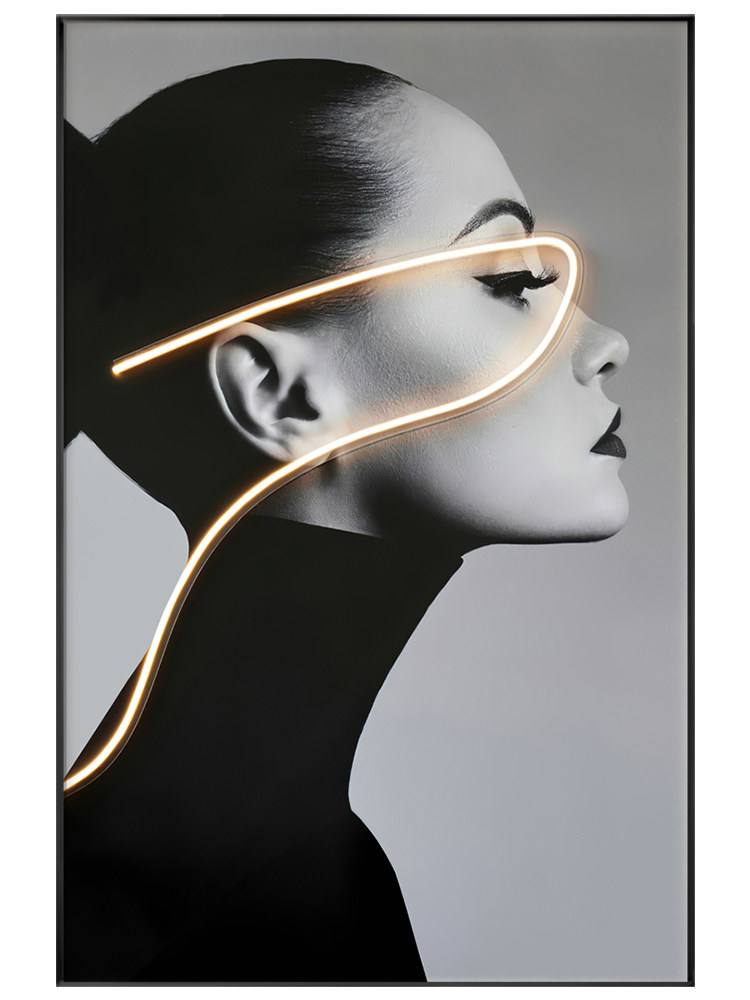 led发光人物装饰画玄关壁画现代轻奢客厅落地现代装饰画