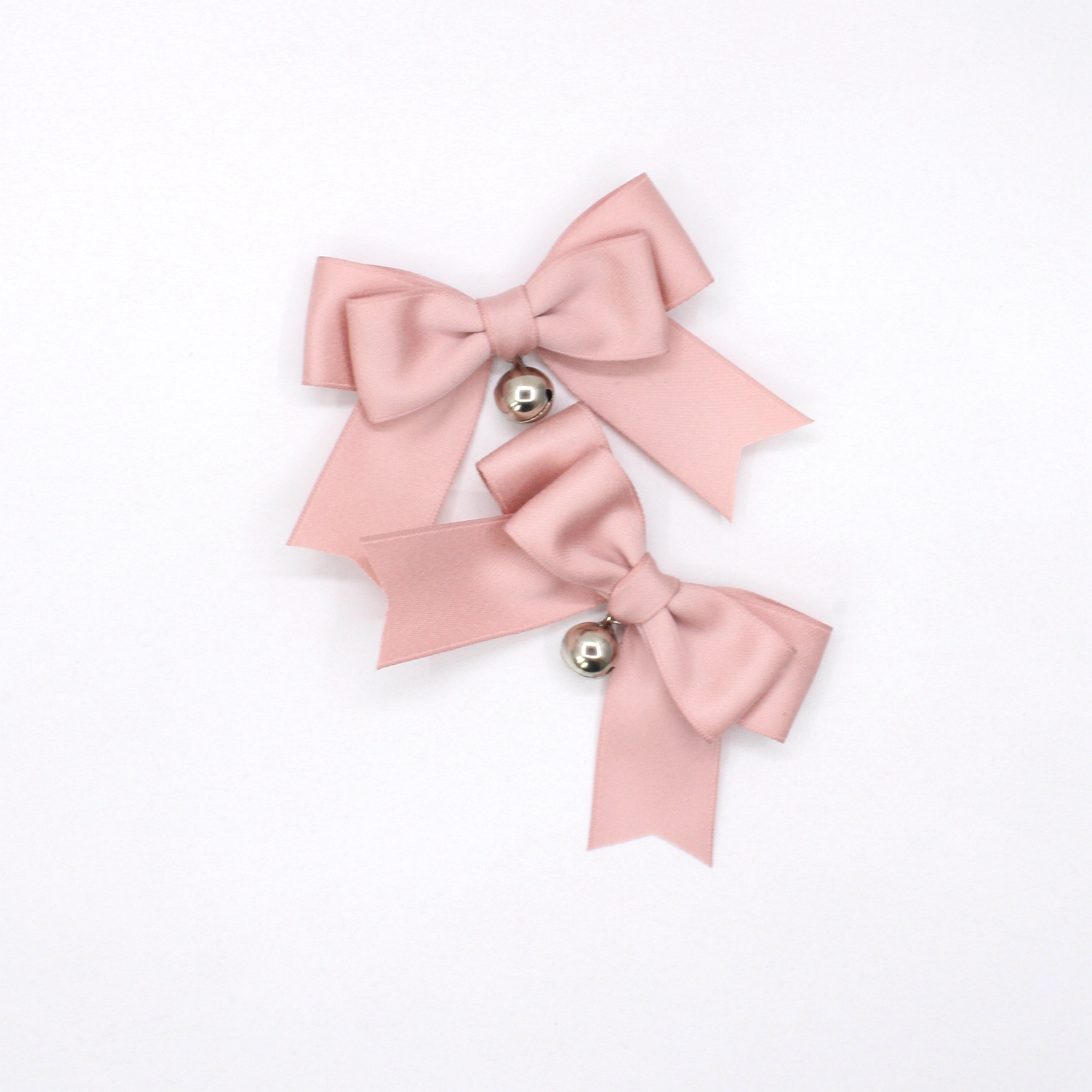 奶油少女日系可爱奶白蝴蝶结铃铛发夹边夹软妹发饰