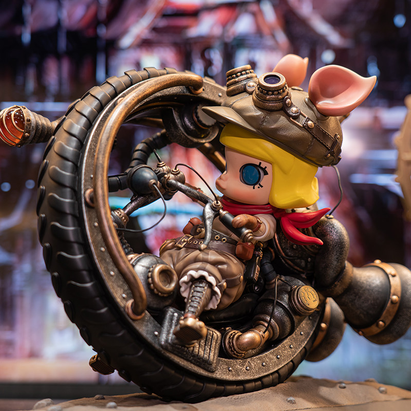 那末泡泡玛特蒸汽朋克独轮风暴小猪molly茉莉潮玩潮玩盲盒