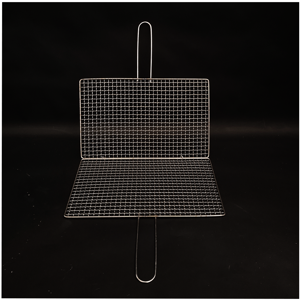 烧烤烤鱼夹子不锈钢网夹鱼网网带手柄烧烤网