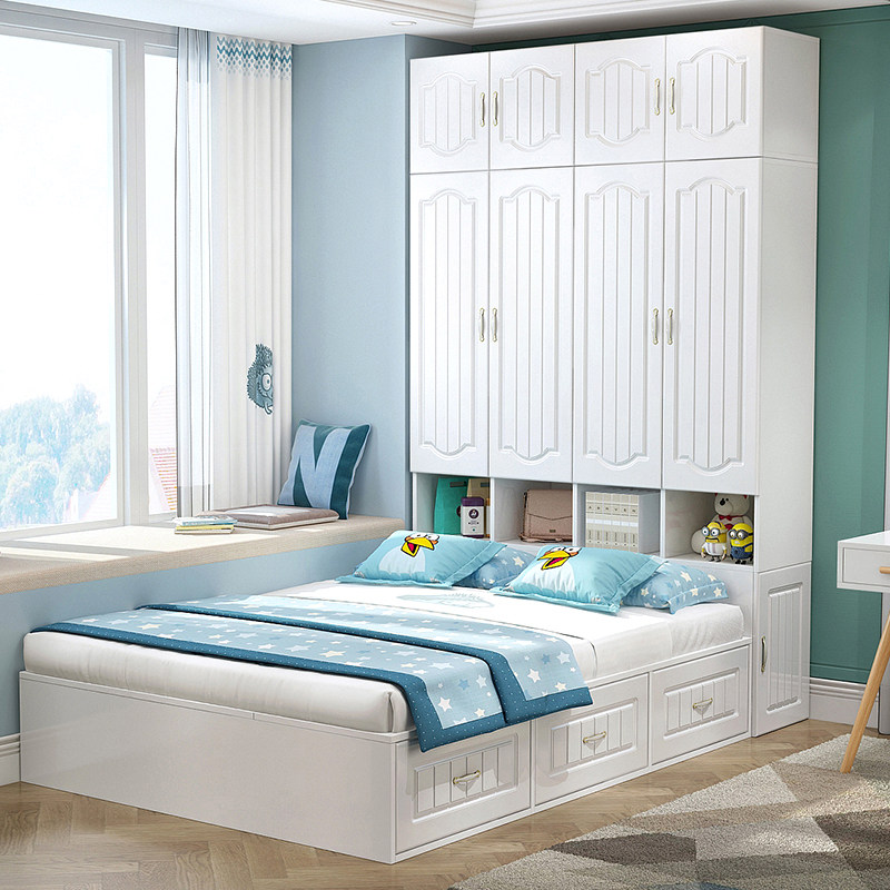 床柜一体床小户型卧室省空间床柜子组合床儿童床衣柜小户型衣柜床