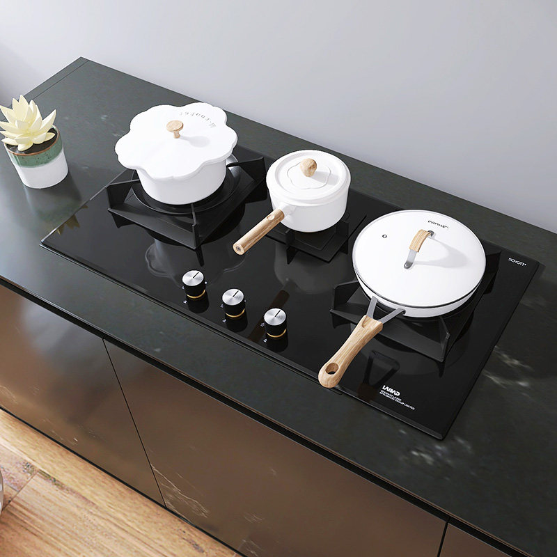 德国laimd莱梅德三眼燃气灶家用大面面板灶头天然气燃气灶