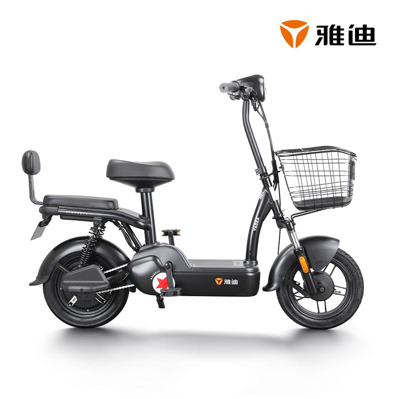 雅迪电动车新款铅酸小金鼠b 48v电瓶车踏板代步电动自行车