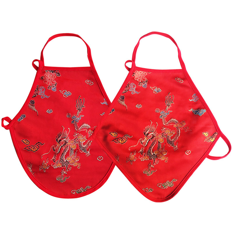 手工肚兜王氏新生儿金黄色龙凤传统复古男女婴幼肚兜