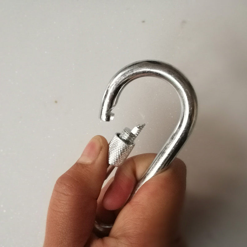 挂钩国标安全钩防锈钢快挂铁链钢钩保险自锁挂扣