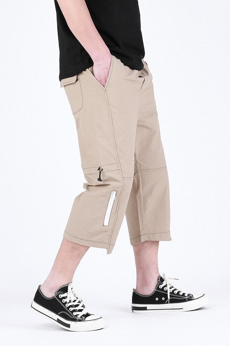 裤男工装不掉水洗短裤休闲7分运动冰丝超薄休闲裤