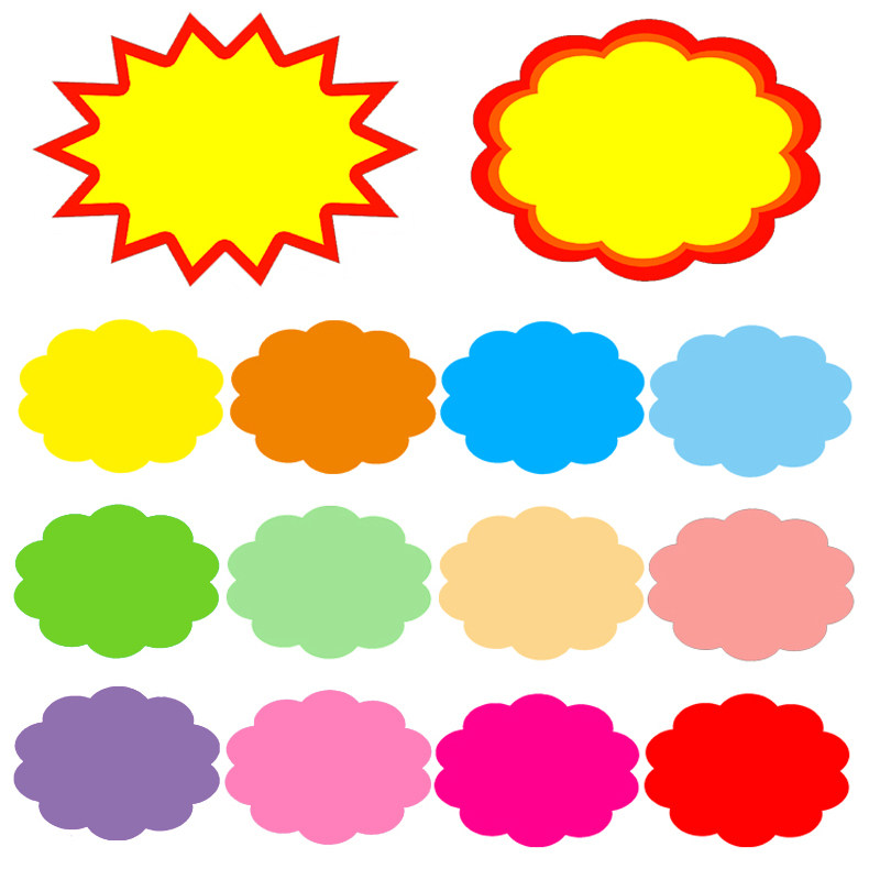 空白爆炸贴爆炸签pop广告纸卡通爆炸卡标价爆炸花促销贴纸定做