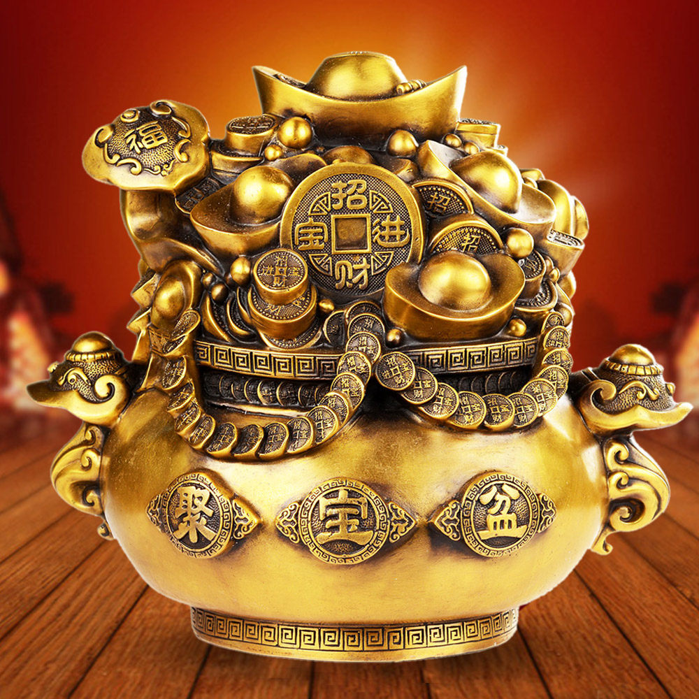 客厅风水阁聚宝盆摆件元宝招财创意存钱装饰工艺开业摆件