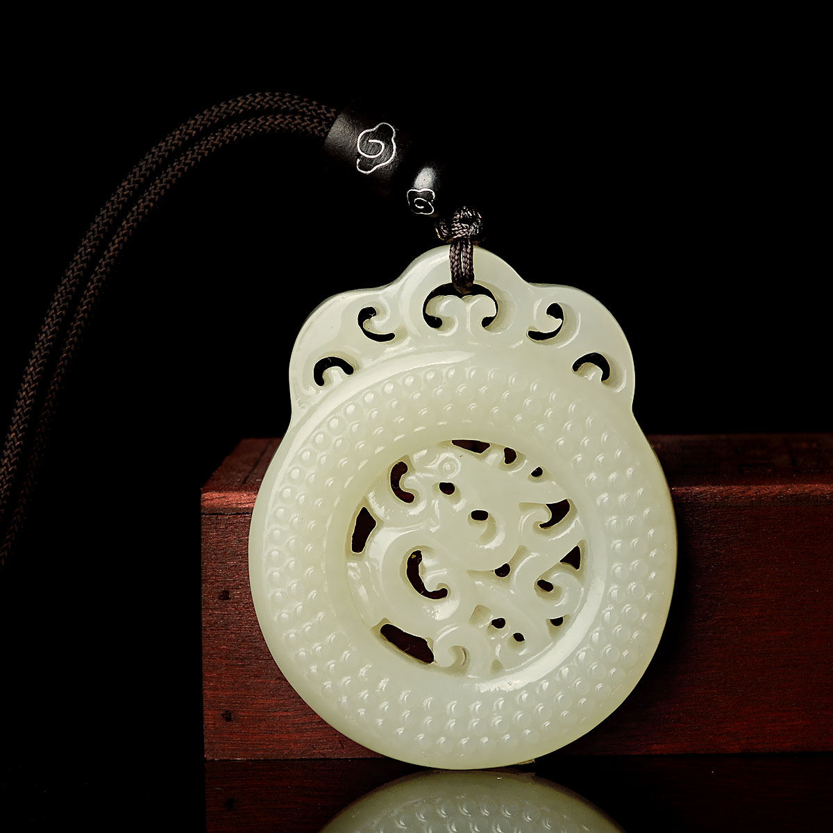 吊坠风水阁仿古龙仿古生肖玉石龙牌龙圈玉挂件和田颈饰