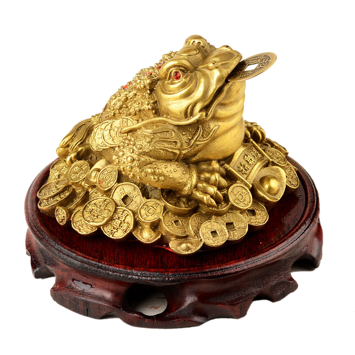 风水阁金蟾摆件三脚蟾蜍大号三足金蝉开业礼品摆件