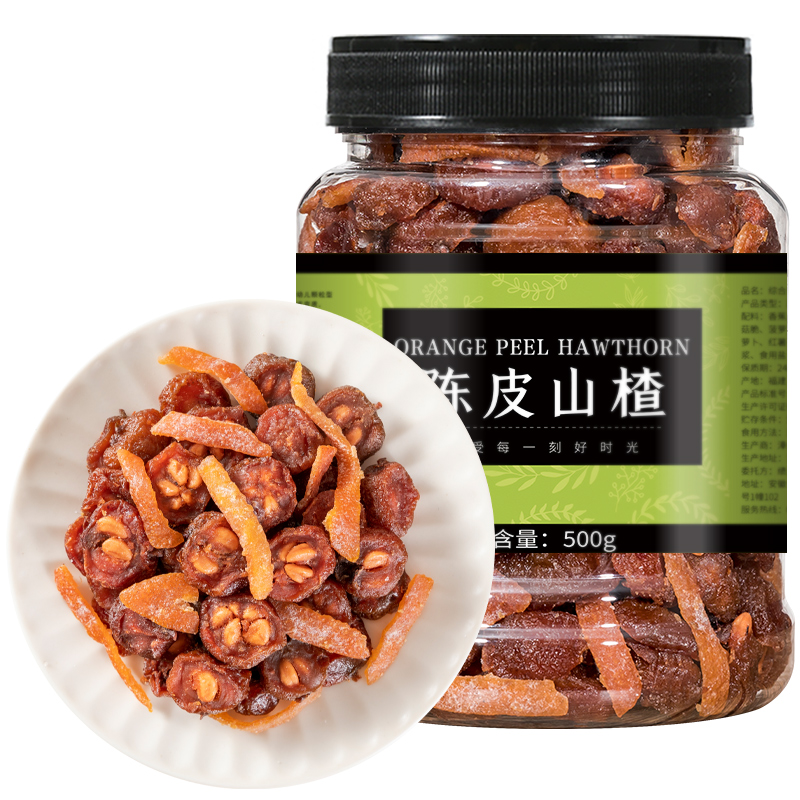 农香森陈皮山楂500g老陈皮干酸甜开胃果乾脯蜜饯小吃孕妇休闲零食