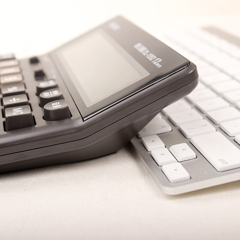 得力电脑按键计算器语音1552大屏幕真人发音财务办公桌面计算机