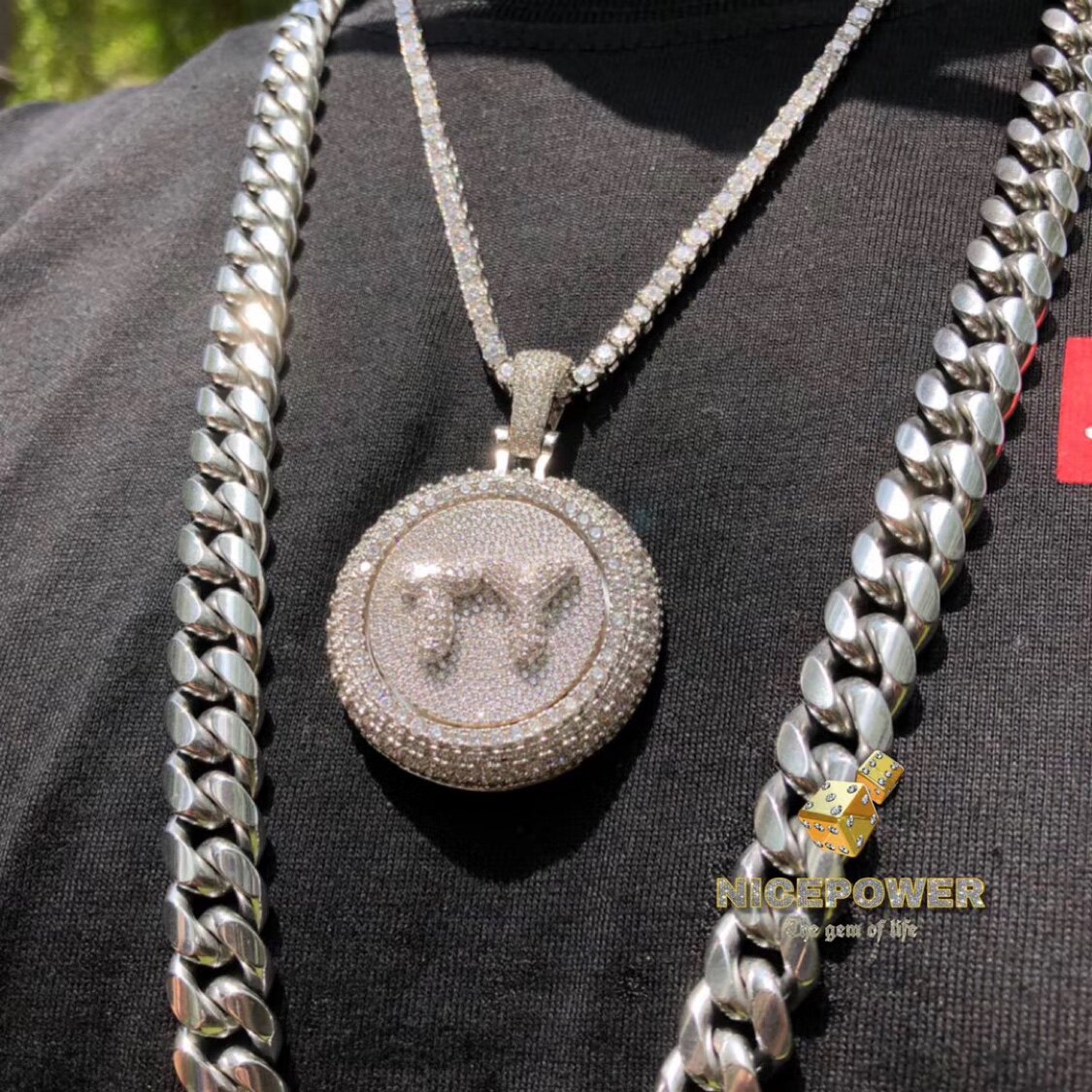 转盘嘻哈满钻定制说唱歌手rapper项链吊坠高质量项坠