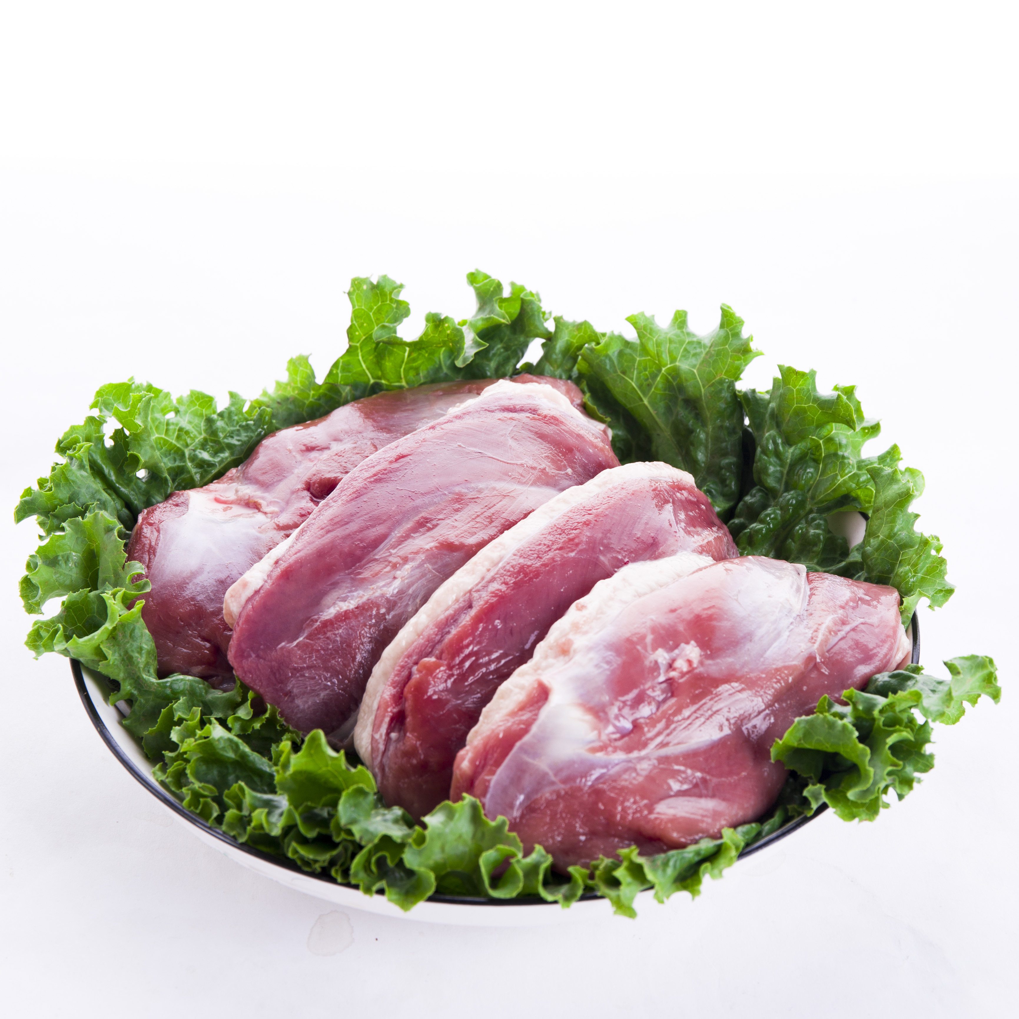 新鲜六合带皮胸脯4斤装包邮冰冷冻皮带油边鸭肉