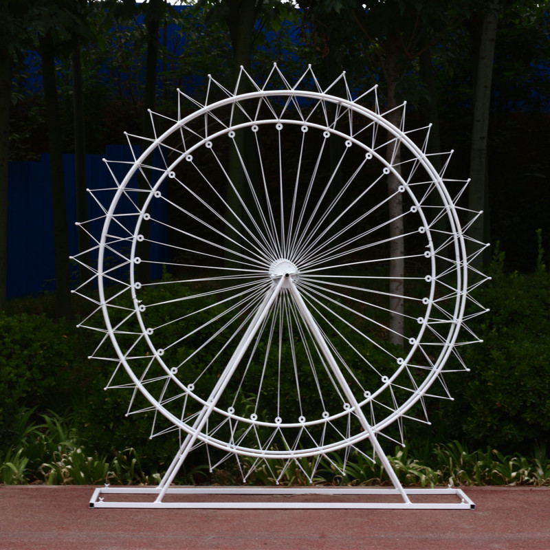 大型铁艺摩天轮模型家居摆件落地式户外摆设酒店拱门