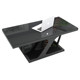 Black tempered glass coffee table 1.2m modern simple tea table small office rectangular hardware tea Black tempered glass coffee table 1.2m modern simple tea table small office rectangular hardware tea