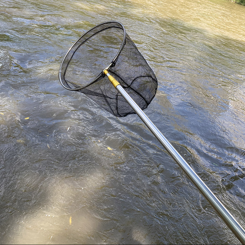 网捞不锈钢鱼网小孩蝌蚪钓鱼用品伸缩杆操渔具抄网