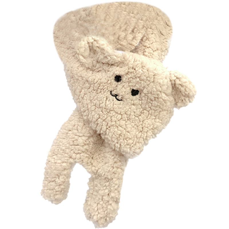 冬季卡通毛绒绒小熊围巾女日ins学生百搭羊羔围巾