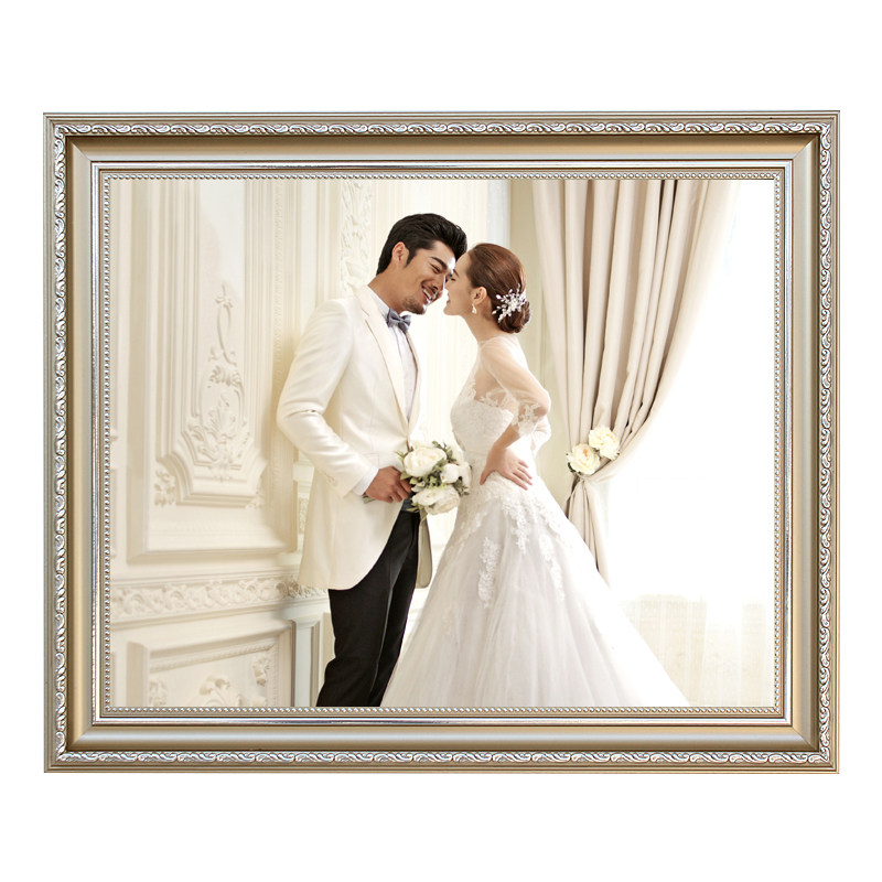 36寸韩式水晶相框挂墙婚纱照全家福定制结婚照片20洗相片带装框24