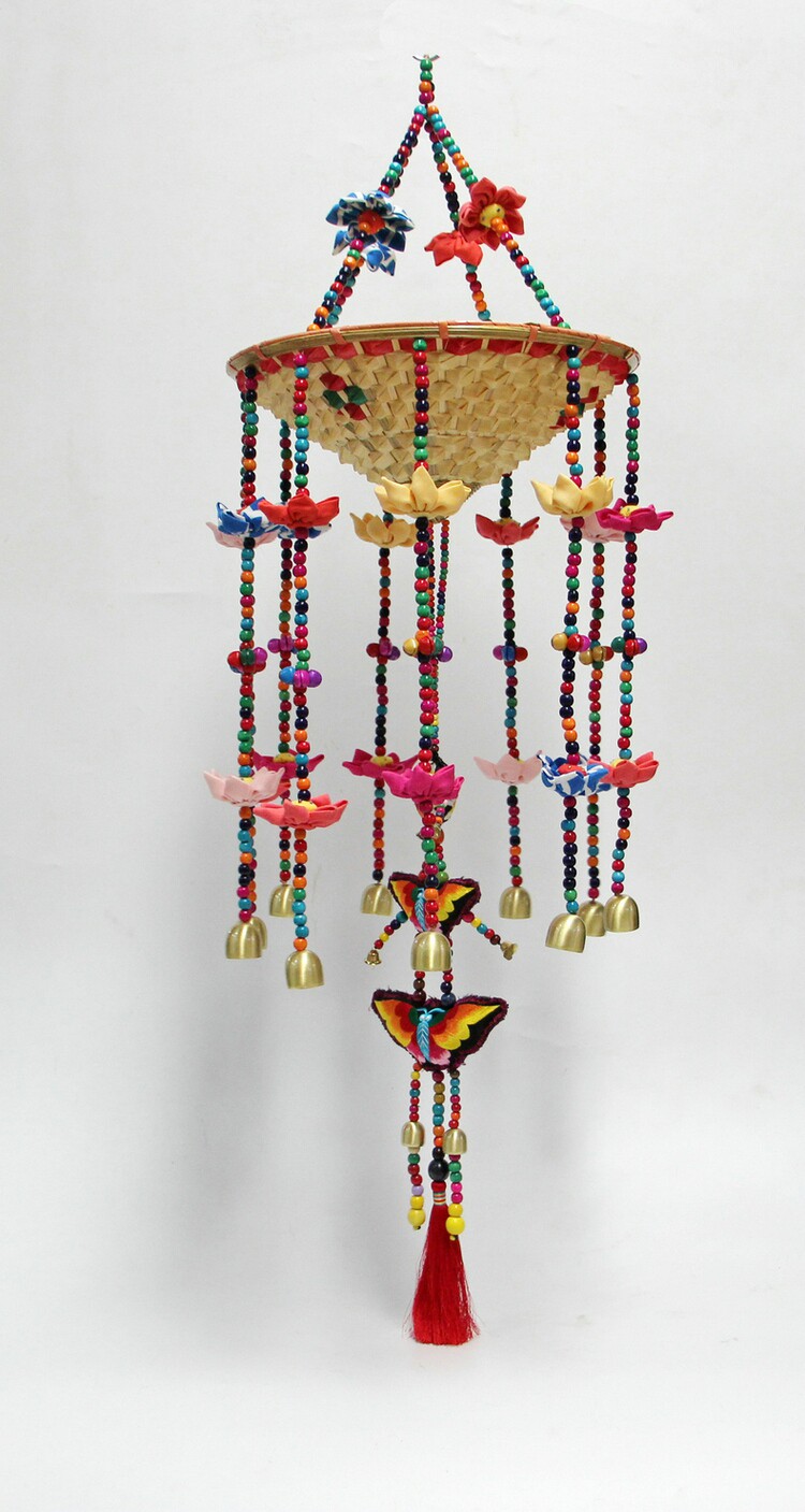 云南傣味餐厅创意挂件少数民族装饰手工竹编葫芦风铃及配件