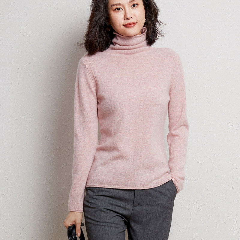 2020秋冬100纯羊羊毛衫女平针宽松毛衣新款洋气毛衣