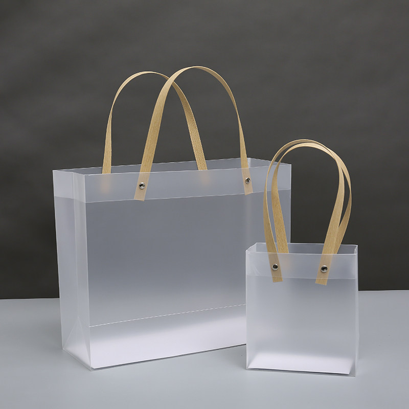 厂家直销pvc透明磨砂手提袋服饰购物袋婚庆礼盒礼品袋