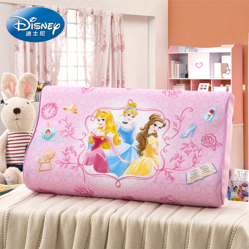 迪士尼天然乳胶泰国儿童枕头颈椎冰雪公主橡胶枕头