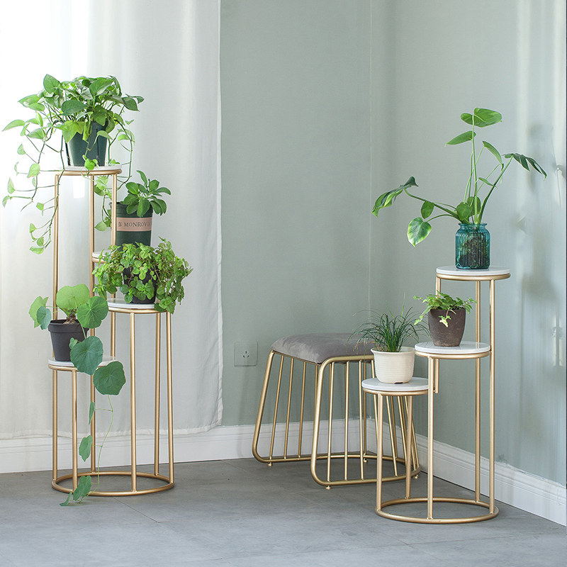 北欧现代铁艺花架室内多层绿植花盆盆架客厅花架