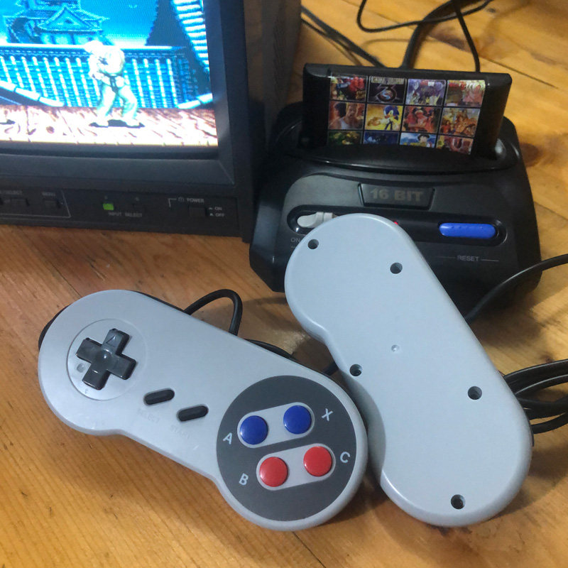 手柄世嘉md16有线键通通用9针电视机游戏六键游戏手柄