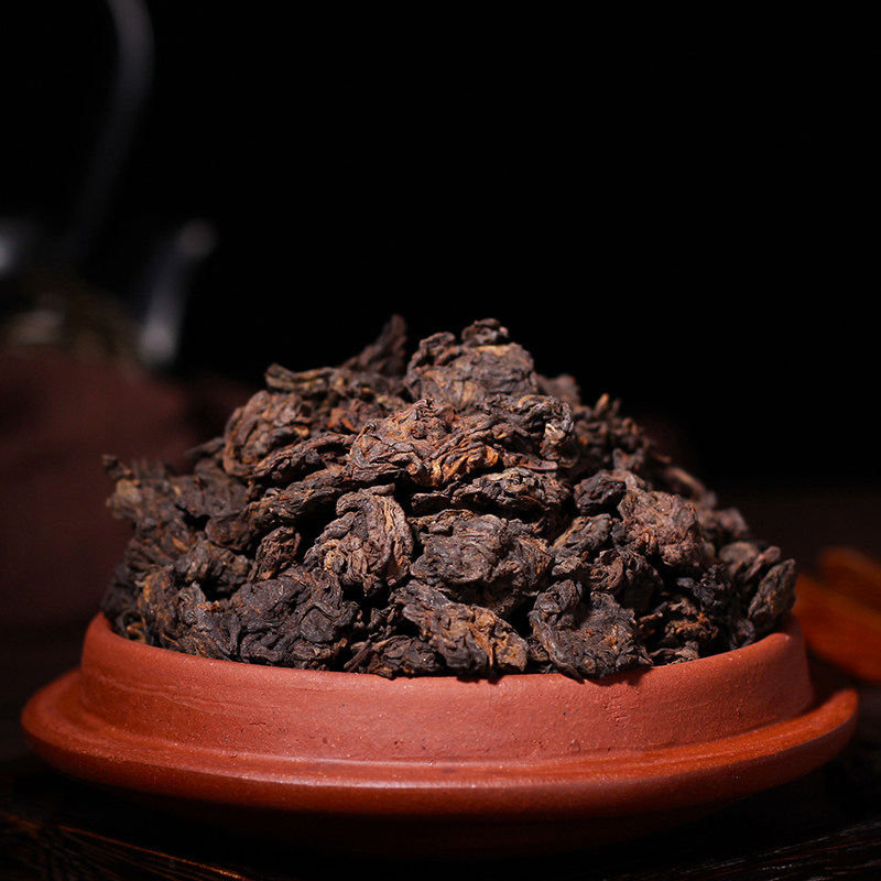 云南普洱熟茶散茶老茶头勐海陈年金芽小茶头熟普500g散装送紫砂罐