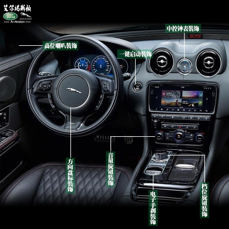 装饰捷豹xjxjl内饰改装升级喇叭方向盘中控汽车贴片