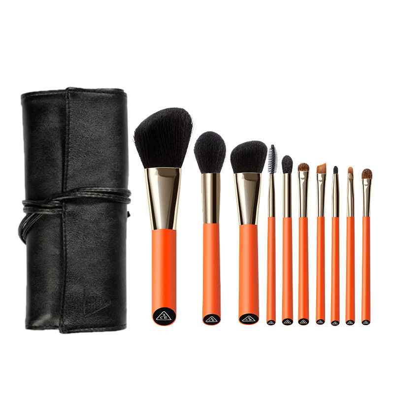 3ce橙色化妆刷十支套装眼影刷眉散粉腮红高光晕染超柔软美妆刷子