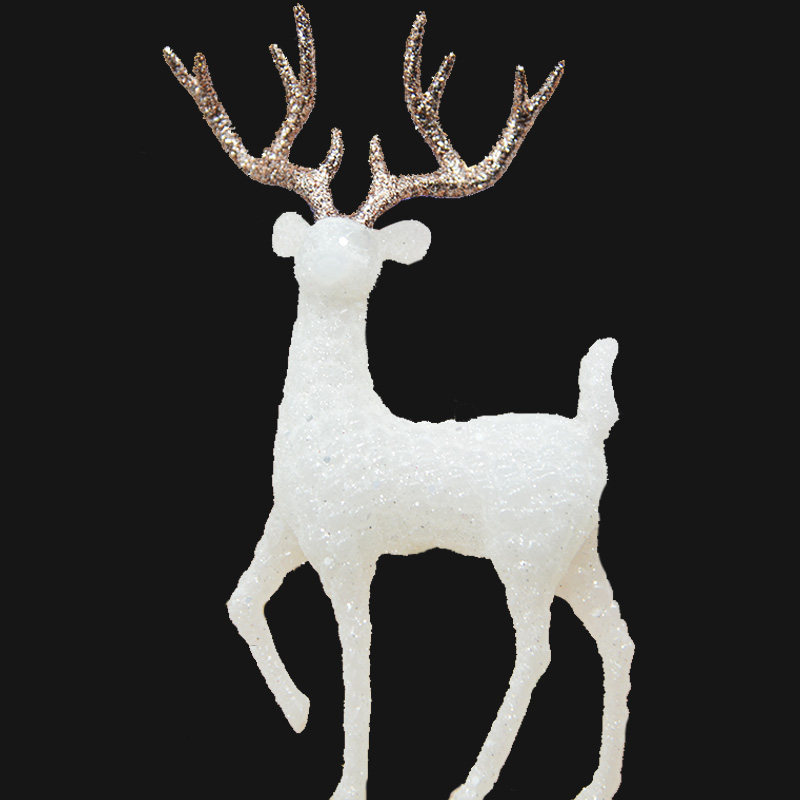 > > 圣诞节水晶鹿闪金麋鹿插件甜品台蛋糕装饰小鹿摆件纱花蝴蝶结插牌