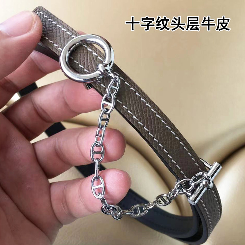 腰饰细款腰带猪鼻鼻子链条字母圆扣装饰西装腰带