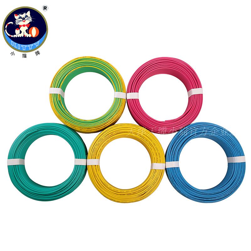 天津小猫牌bv1.5 2.5 4 6平方铜芯电线家装国标阻燃塑铜线单芯线