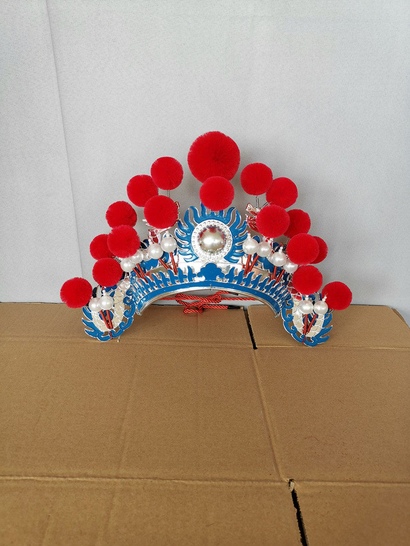 京剧道具帽子戏曲戏剧用品头盔男女女兵舞蹈头盔