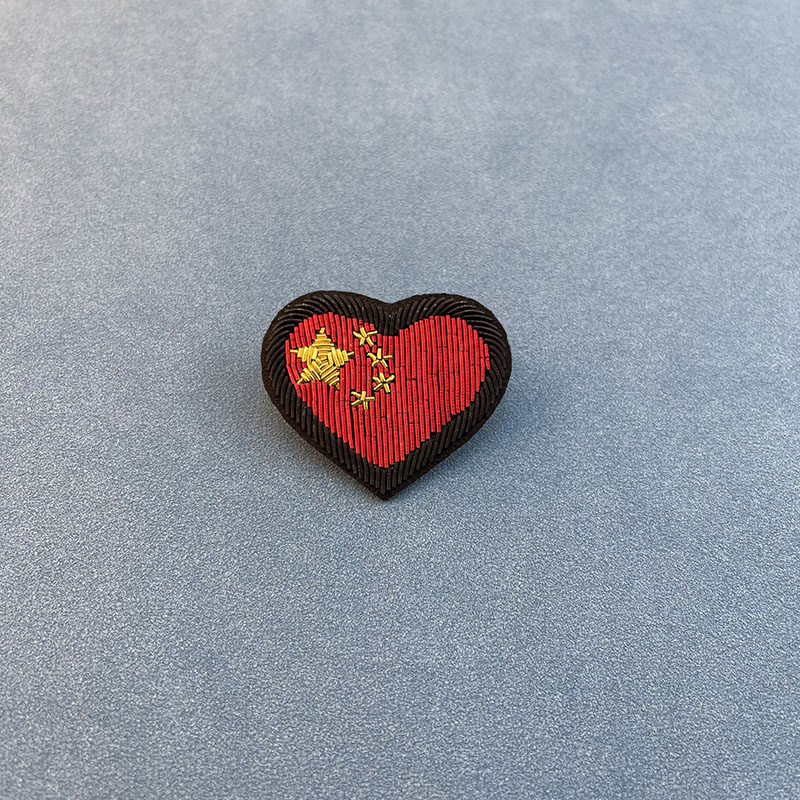 包邮百搭心形爱国爱国心心纯手工刺绣服饰印度布贴