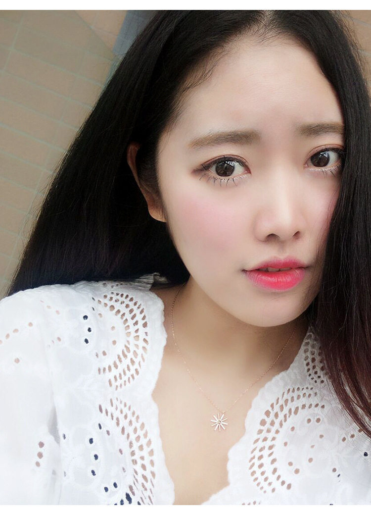 s925纯银太阳的后裔宋慧乔同款锁骨项链太阳花米字吊坠女韩版百搭