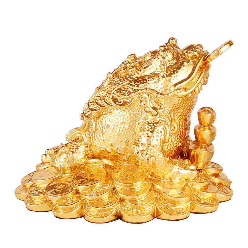 金蟾台湾开业店铺三足蟾蜍金蟾蜍贴金三脚开光摆件