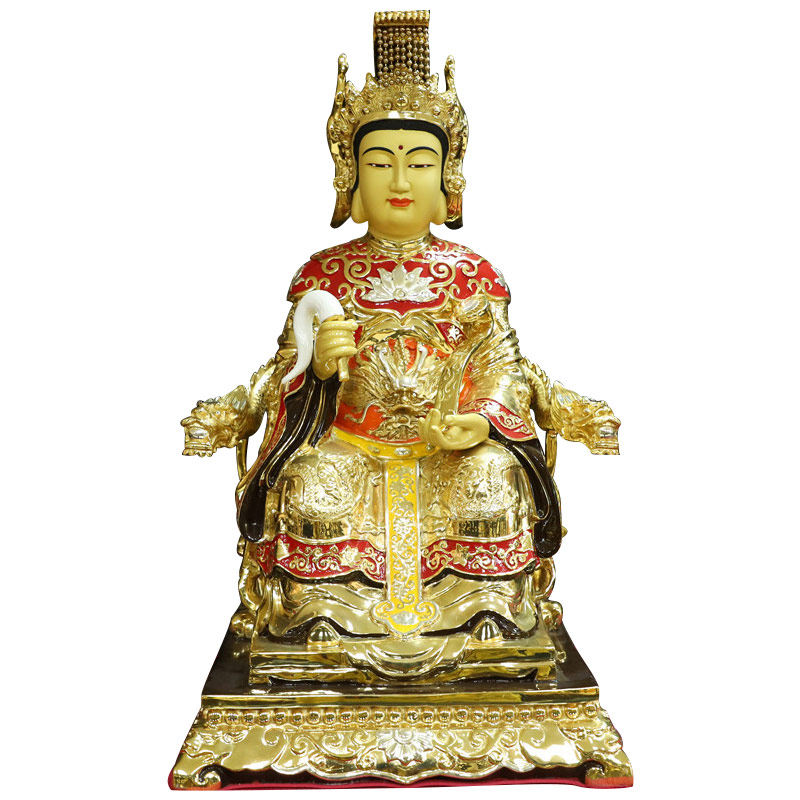 泰山台湾盛凡纯铜鎏金娘娘碧霞元君东东岳老母摆件