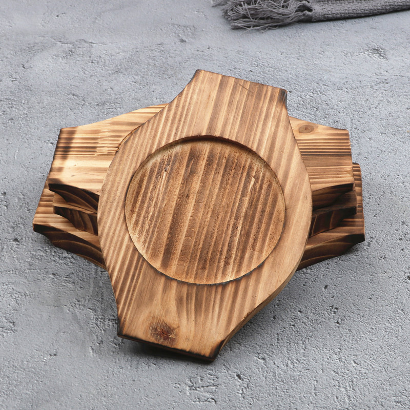 隔热石锅木垫铁板烧木板垫防烫垫木制碳木碗耐热餐垫