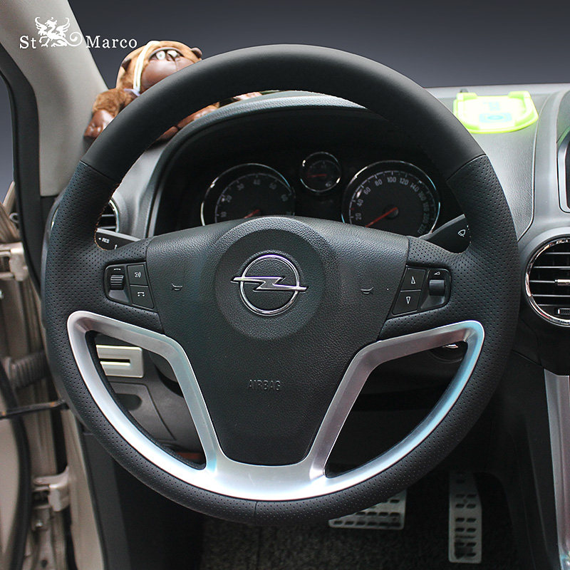 恩玖适用于欧宝安德拉英速亚雅特手缝真皮翻毛方向盘套专用型