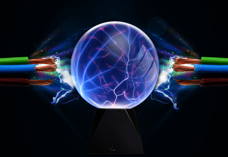 魔灯闪电球魔灯离子球闪球电静电球辉光球魔法球感应蓝光水草