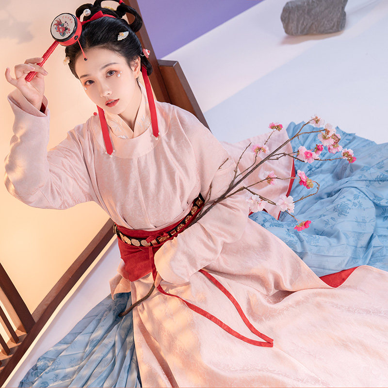 重回汉唐原创正品宋制圆领袍玄潇吟围腹非古装印花齐腰汉服女秋冬